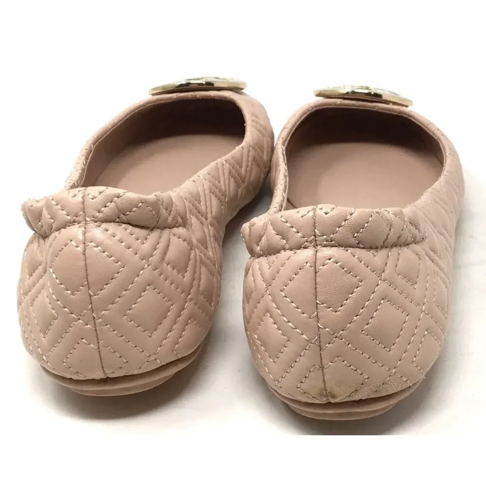 Tory Burch Quilted Minnie Women's Size 7M Light Pink Ballet Flat Slip-On Shoes
